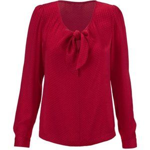 Cabi Long Sleeve Knot Blouse Red – Size XL. EUC